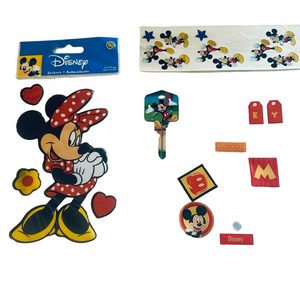 Vintage Disney Stickers Lot and House Key Mickey Minnie Mouse early 2000